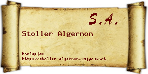 Stoller Algernon névjegykártya